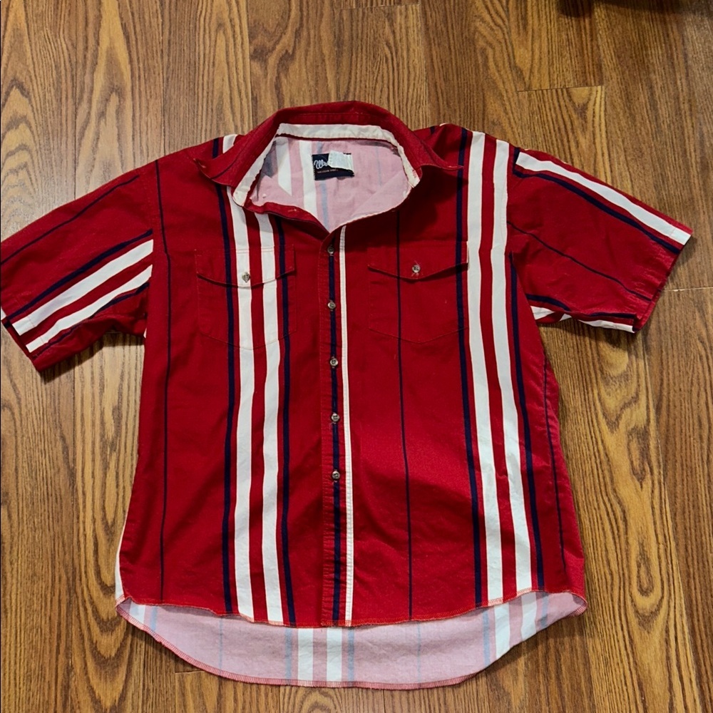 Vintage Wrangler Shirt Long Tail Cowboy Cut Regular Western XL‎ Striped